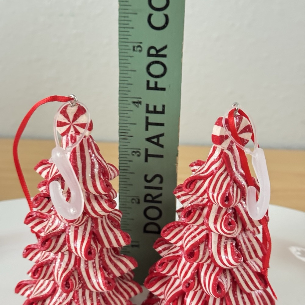 Peppermint Candy Cane Christmas Holiday Tree Ornament‎ Set Lot 2 Decorations - Picture 5 of 5